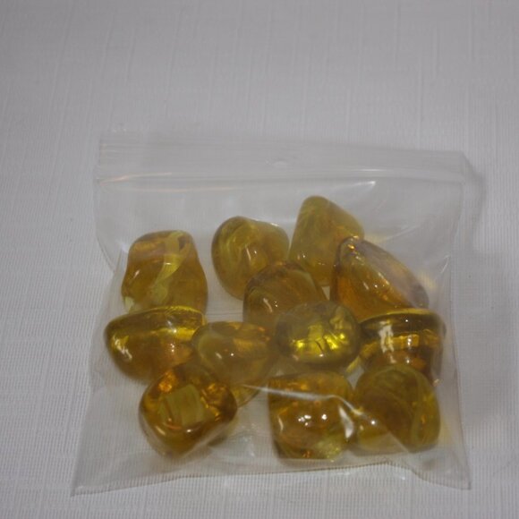 Decorative Golden Amber Glass Nuggets Lot of 12 - Picture 4 of 5